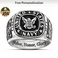 Navy Personalized Men's Ring: Choose An Insignia