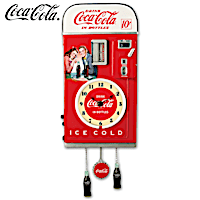 COCA-COLA 1950s-Style Vending Machine Illuminated Wall Clock