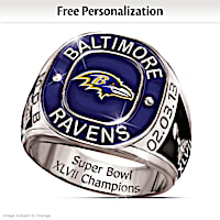 Ravens Champions Commemorative Personalized Ring