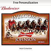 Budweiser Wooden Welcome Sign Personalized With Name