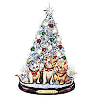 Tabletop Christmas Tree With Singing Jingle Cats