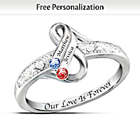 "Infinite Love" Personalized Couples Birthstone Ring