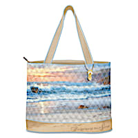 "Footprints In The Sand" Tote Bag With Sharon Rickert Art