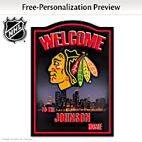 Chicago Blackhawks® Welcome Sign Personalized With Name