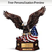 Personalized Heroes Tribute Box With Eagle Sculpture