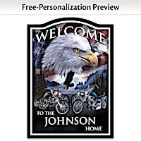 "Ride Hard, Live Free" Welcome Sign Personalized With Name