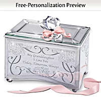 Personalized Mirrored Glass Music Box For Granddaughters