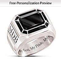 My Son, My Pride, My Joy Personalized Ring