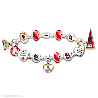 St. Louis Cardinals Charm Bracelet With Crystal