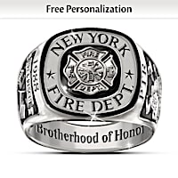 Firefighters Tribute Customized Stainless Steel Men's Ring