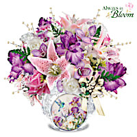 Lena Liu Always In Bloom Lighted Crystal Centerpiece