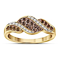 "Sweet Decadence" Mocha-Colored And White Diamond Ring