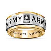 U.S. Army Stainless Steel Men's Spinning Ring