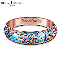 Thomas Kinkade "Serenity" Engraved Copper Wellness Bracelet