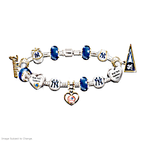 New York Yankees Charm Bracelet With Crystal