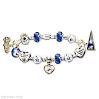 Los Angeles Dodgers Charm Bracelet With Crystal
