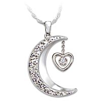 I Love You To The Moon And Back Diamond Pendant Necklace
