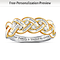 Strength Of Family Diamond Ring With Up To 6 Engraved Names