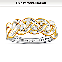 Strength Of Family Diamond Ring With Up To 6 Engraved Names