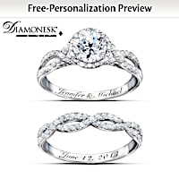 4-Carat Simulated Diamond Personalized Bridal Ring Set