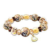 "Reflections Of Love" Yorkie Porcelain And Glass Bracelet