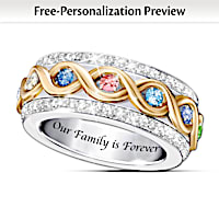 "Family Is Forever" Birthstone Spinning Ring