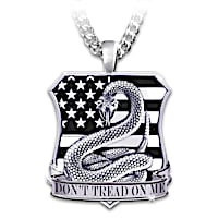 "Don't Tread On Me" Men's Engraved Pendant Necklace