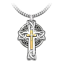 "Celtic Inspiration" Men's Cross Pendant Necklace