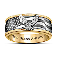 "Freedom Soars" Engraved Men's Spinning Ring