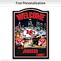 Kansas City Chiefs Personalized Welcome Sign