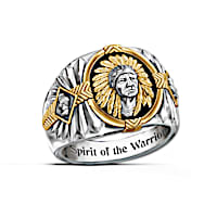 "Spirit Of The Warrior" Stainless Steel And Onyx Men's Ring