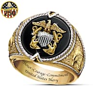 Black Onyx Honor, Courage And Commitment Ring
