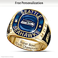 Super Bowl XLVIII Champions Seahawks Personalized Men's Ring
