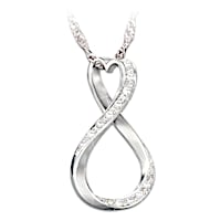 Sterling Silver And Diamond Infinity Pendant For Daughter