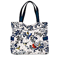 James Hautman "Songs Of Spring" Bird Art Quilted Tote Bag