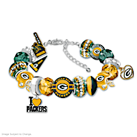 "Fashionable Fan" Packers Beaded Charm Bracelet