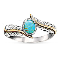 "Free Spirit" Turquoise Cabochon Sterling Silver Ring