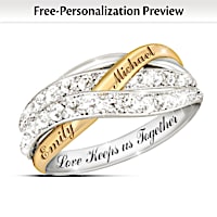 "Together In Love" Diamond Ring With Your Names Engraved