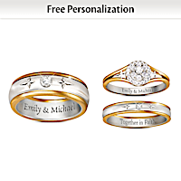 Diamond Forever Faith His & Hers Personalized Wedding Rings