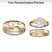 Diamond Forever Faith His & Hers Personalized Wedding Rings