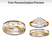 Forever In Faith Customized His & Hers Diamond Wedding Rings
