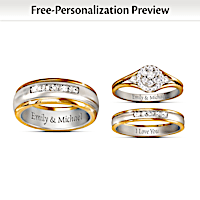 Diamond Together Forever Personalized Wedding Ring Sets