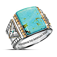 Genuine Turquoise Cabochon Power Of The West Ring
