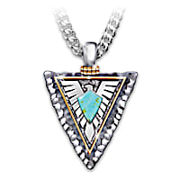 "Power Of The West" Turquoise Thunderbird Pendant Necklace