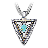 "Power Of The West" Turquoise Thunderbird Pendant Necklace