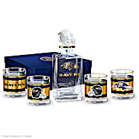 Baltimore Ravens Five-Piece Decanter And Glasses Set