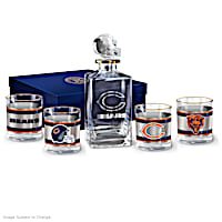 Chicago Bears Five-Piece Decanter And Glasses Set