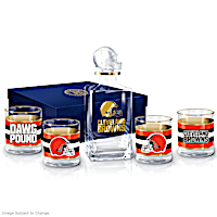 Cleveland Browns Five-Piece Decanter And Glasses Set