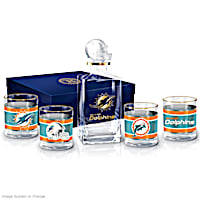 Miami Dolphins Five-Piece Decanter And Glasses Set