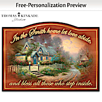 Thomas Kinkade "Let Love Abide" Sign With Your Family Name